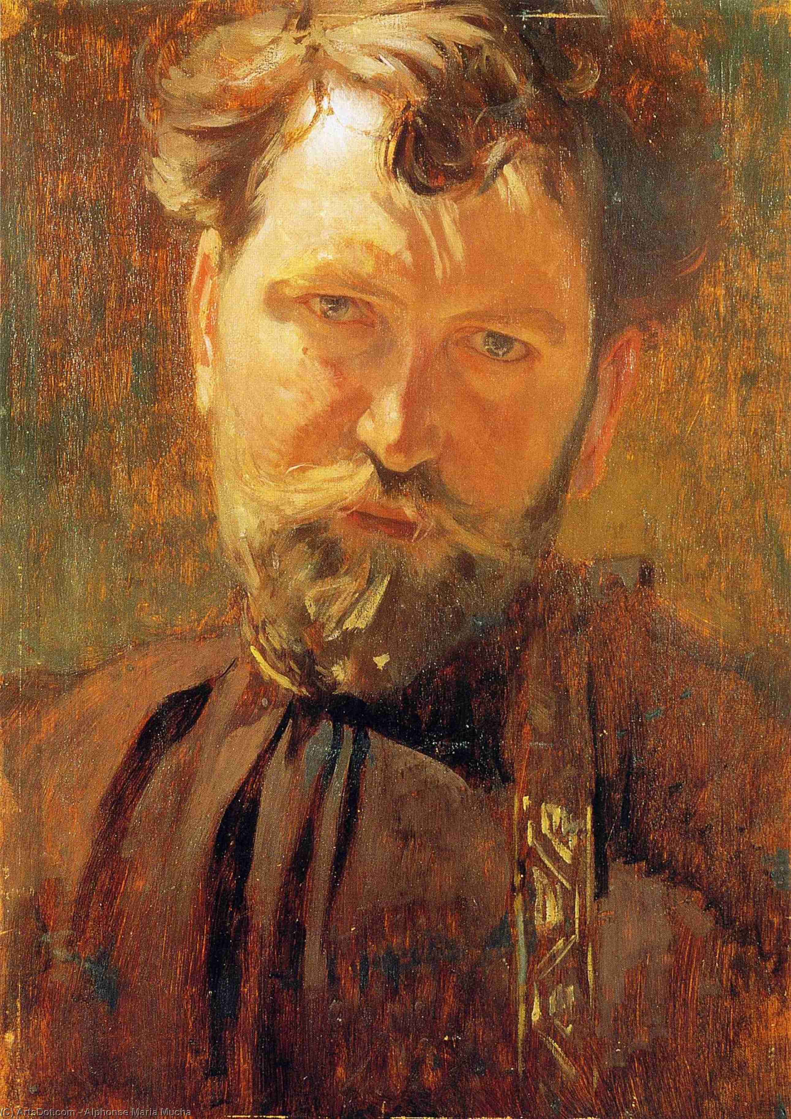 Wikioo.org - The Encyclopedia of Fine Arts - Painting, Artwork by Alphonse Maria Mucha - Self-Portrait