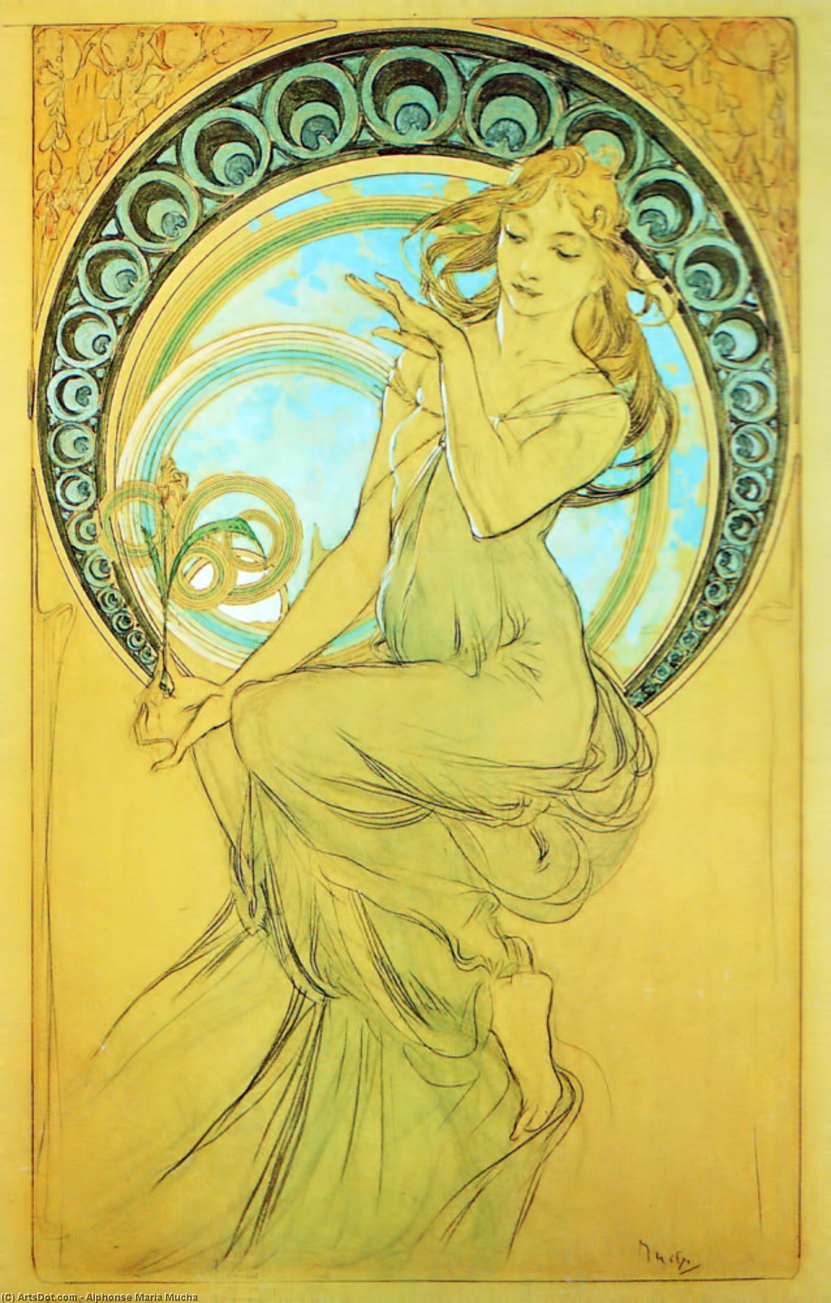 Wikioo.org - The Encyclopedia of Fine Arts - Painting, Artwork by Alphonse Maria Mucha - Study for Painting