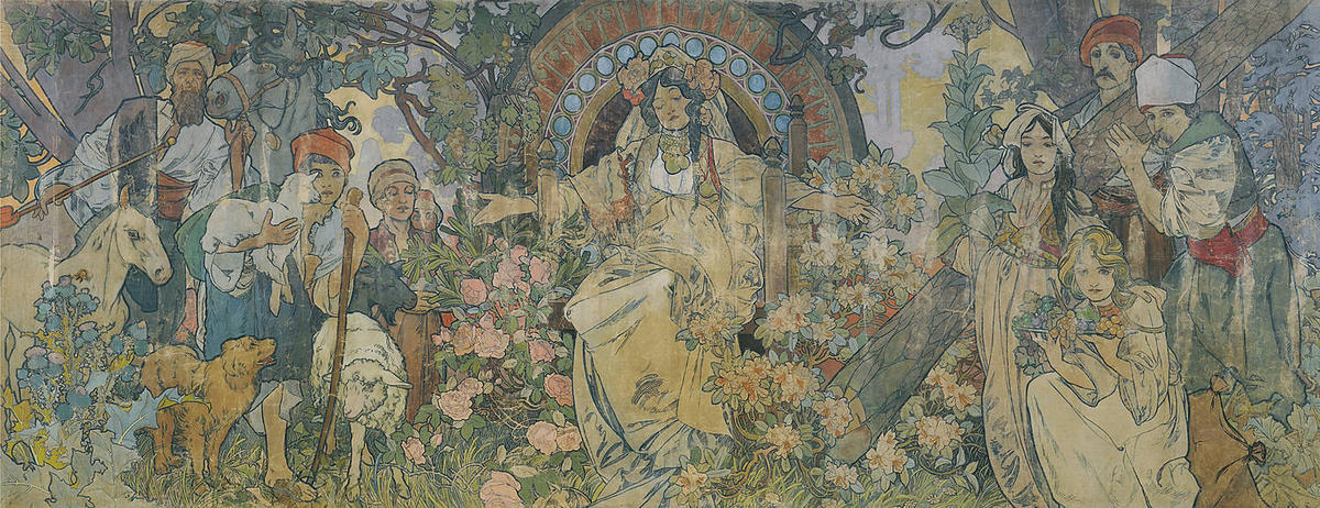Wikioo.org - The Encyclopedia of Fine Arts - Painting, Artwork by Alphonse Maria Mucha - The Allegory of Bosnia Herzegovina