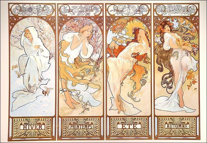 Wikioo.org - The Encyclopedia of Fine Arts - Painting, Artwork by Alphonse Maria Mucha - The Seasons