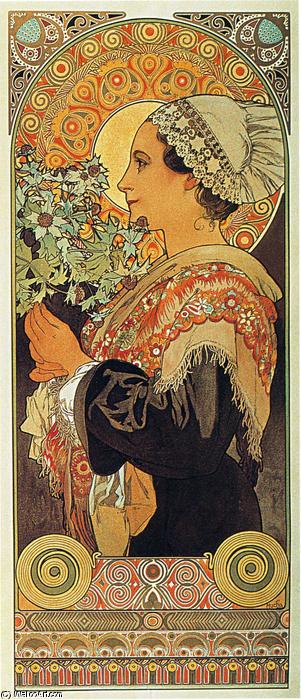 WikiOO.org - Encyclopedia of Fine Arts - Maleri, Artwork Alphonse Maria Mucha - Thistle from the Sands