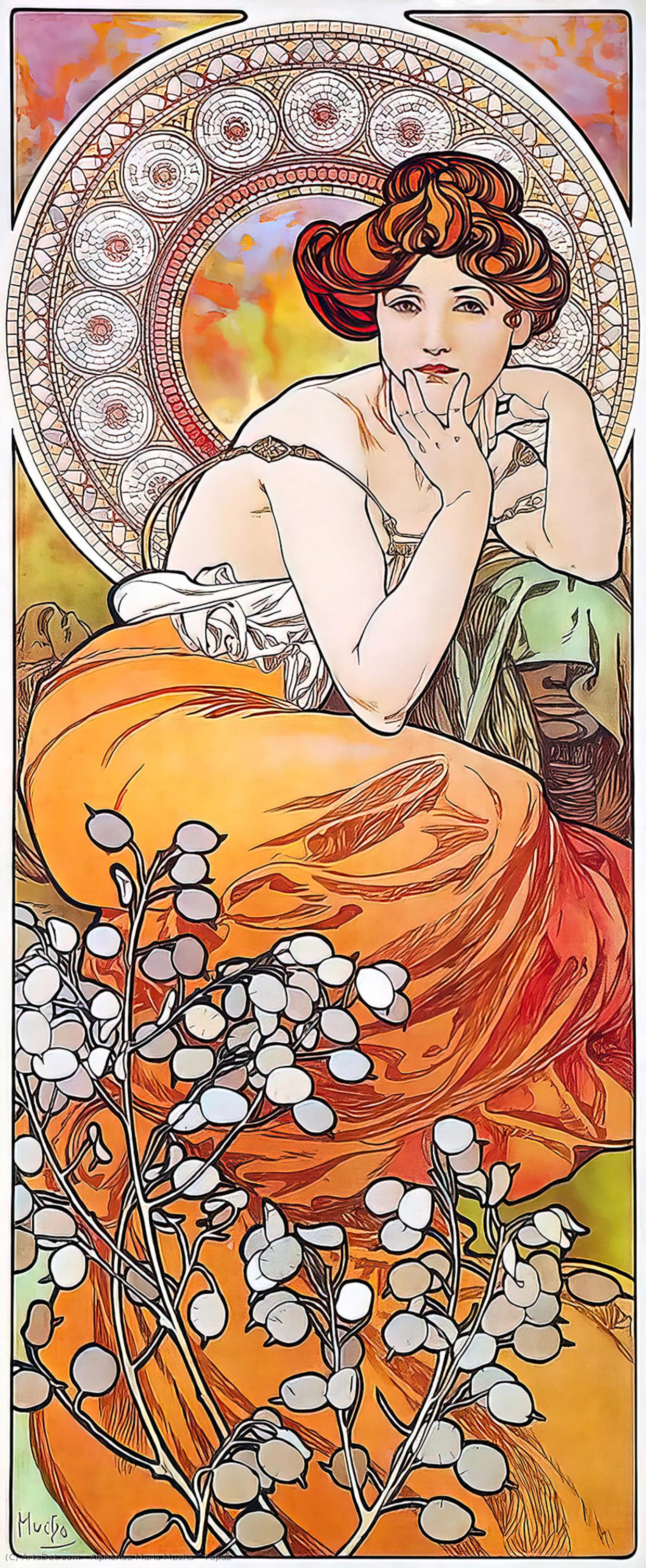 Wikioo.org - The Encyclopedia of Fine Arts - Painting, Artwork by Alphonse Maria Mucha - Topaz