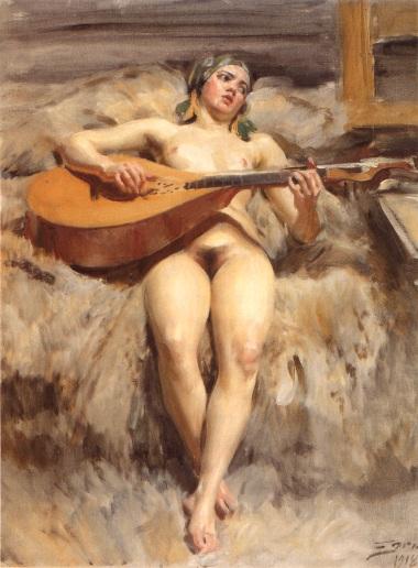 Wikioo.org - The Encyclopedia of Fine Arts - Painting, Artwork by Anders Leonard Zorn - Ateljéidyll