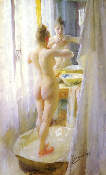 Wikioo.org - The Encyclopedia of Fine Arts - Painting, Artwork by Anders Leonard Zorn - Le Tub