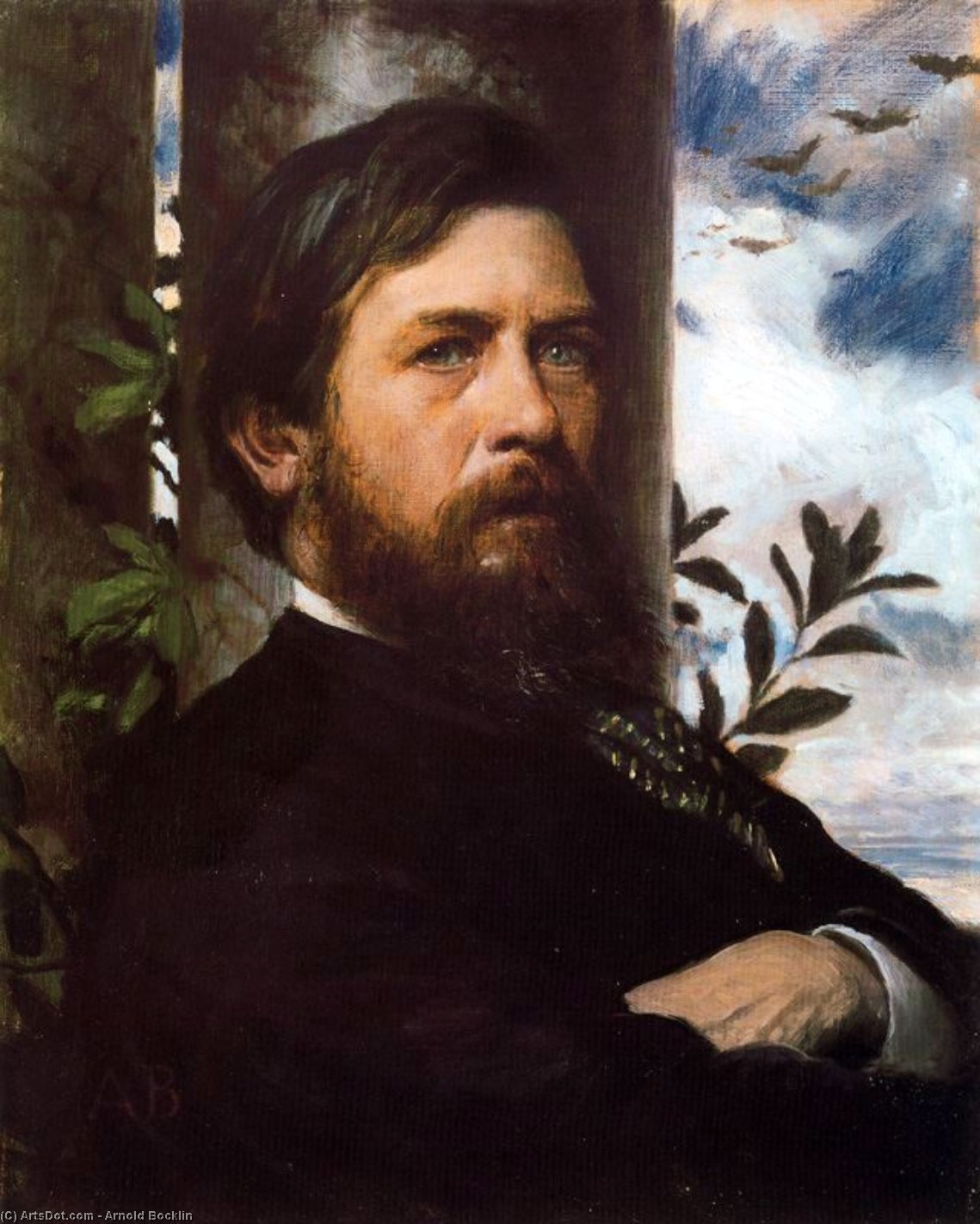 Wikioo.org - The Encyclopedia of Fine Arts - Painting, Artwork by Arnold Bocklin - Autoportrait 3