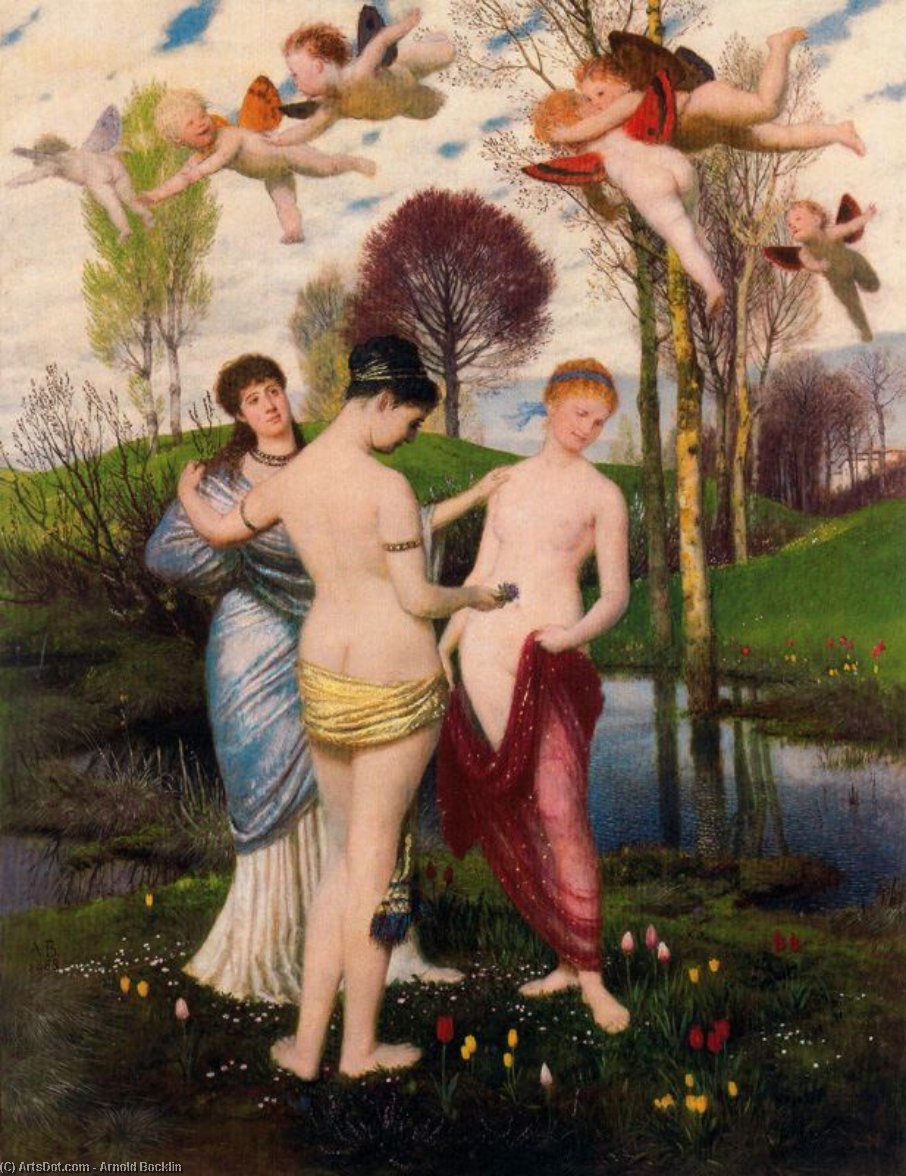 Wikioo.org - Encyklopedia Sztuk Pięknych - Malarstwo, Grafika Arnold Bocklin - Hymne du printemps