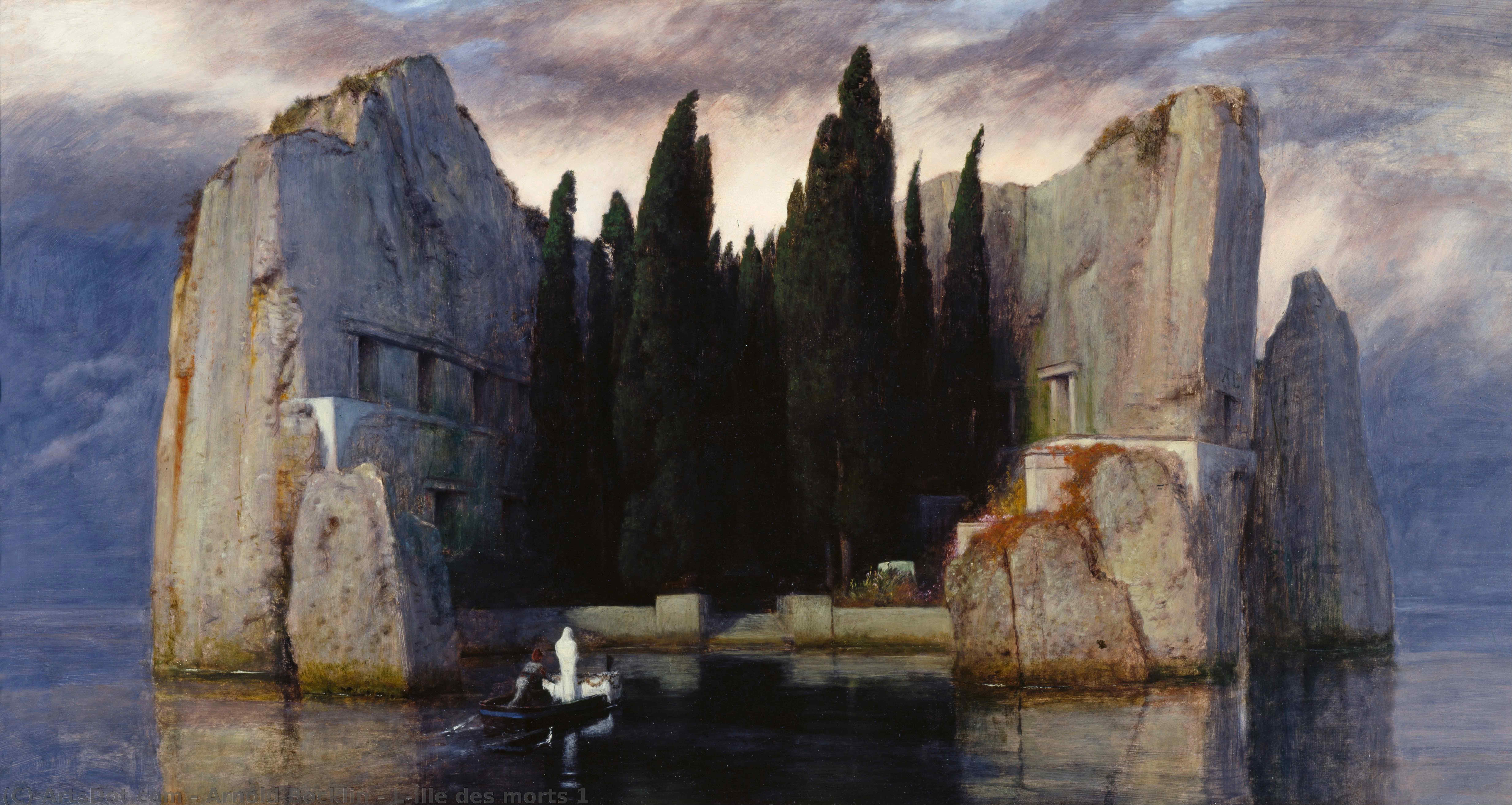 Wikioo.org - The Encyclopedia of Fine Arts - Painting, Artwork by Arnold Bocklin - L'Îlle des morts 1