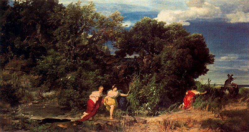 Wikioo.org - The Encyclopedia of Fine Arts - Painting, Artwork by Arnold Bocklin - La Chasse de Diane