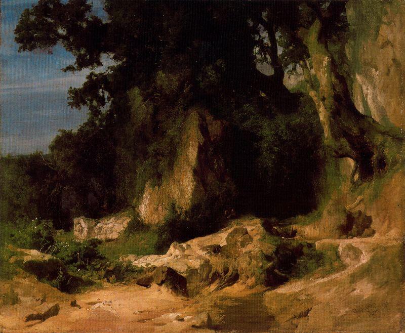 Wikioo.org - The Encyclopedia of Fine Arts - Painting, Artwork by Arnold Bocklin - Pente rocheuse des monts Albains