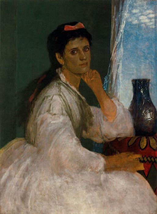 Wikioo.org - The Encyclopedia of Fine Arts - Painting, Artwork by Arnold Bocklin - Portrait de Clara Böcklin