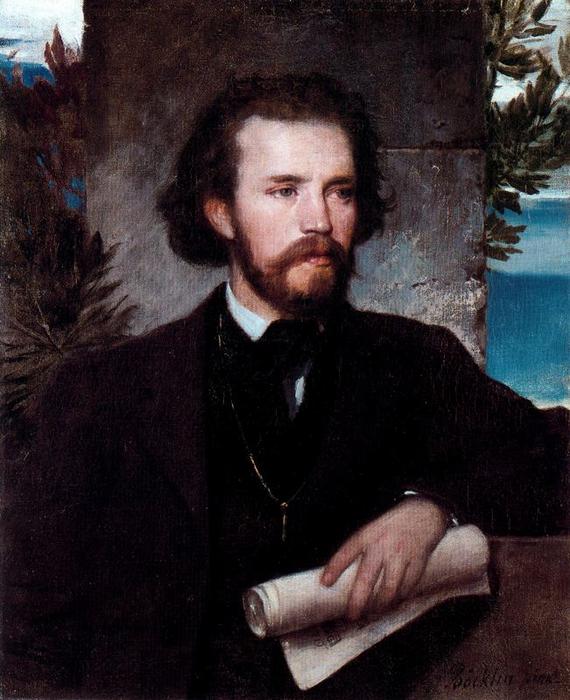 Wikioo.org - The Encyclopedia of Fine Arts - Painting, Artwork by Arnold Bocklin - Portrait du chanteur Karl Wallenreiter