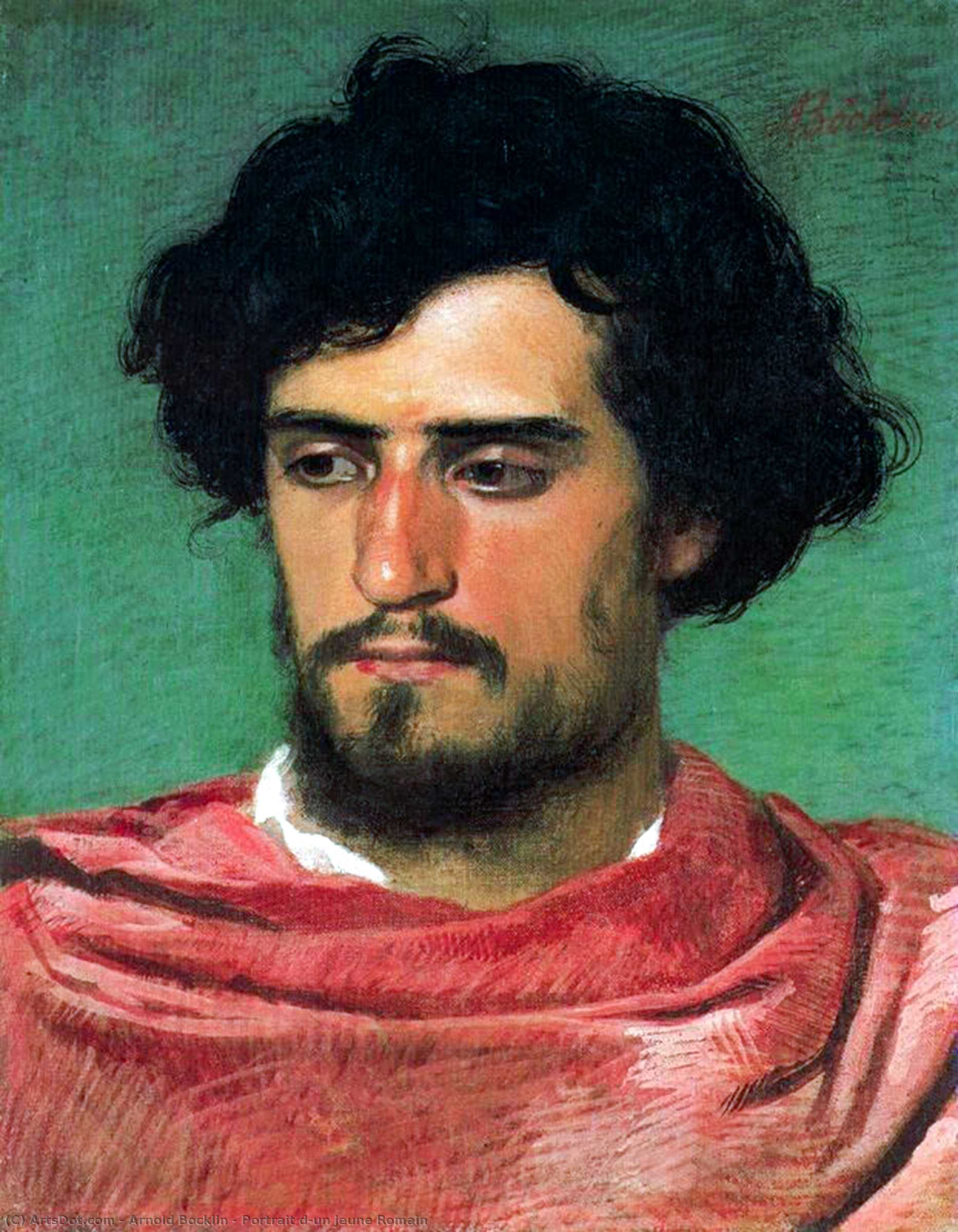 Wikioo.org – L'Enciclopedia delle Belle Arti - Pittura, Opere di Arnold Bocklin - Ritratto d un jeune Romain