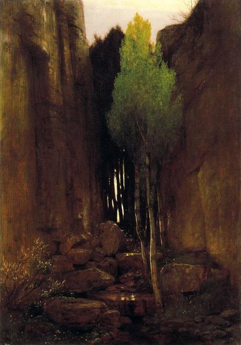 Wikioo.org - The Encyclopedia of Fine Arts - Painting, Artwork by Arnold Bocklin - Source entre deux parois rocheuses