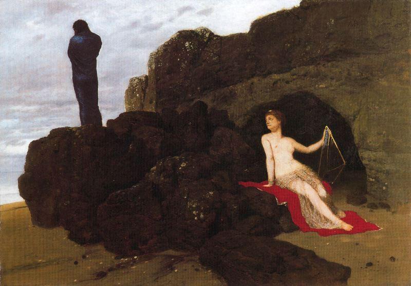 Wikioo.org - The Encyclopedia of Fine Arts - Painting, Artwork by Arnold Bocklin - Ulysse et Calypso