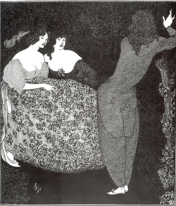 WikiOO.org - Encyclopedia of Fine Arts - Lukisan, Artwork Aubrey Vincent Beardsley - A Repetition of 'Tristan und Isolde'
