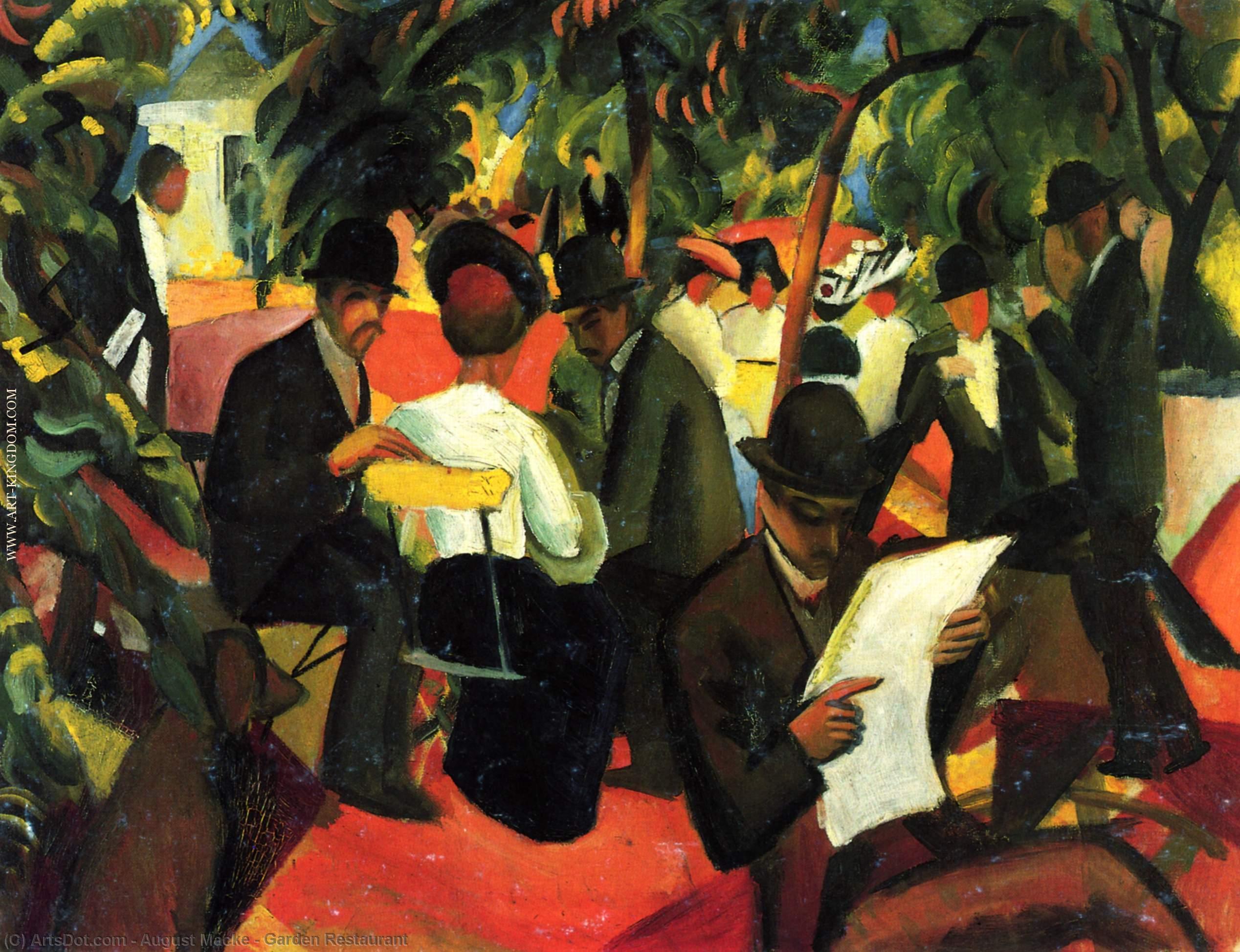 Wikioo.org - The Encyclopedia of Fine Arts - Painting, Artwork by August Macke - Garden Restaurant