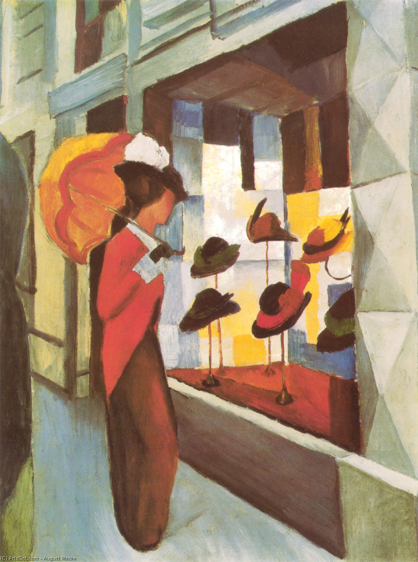 Wikioo.org - The Encyclopedia of Fine Arts - Painting, Artwork by August Macke - Hat Shop