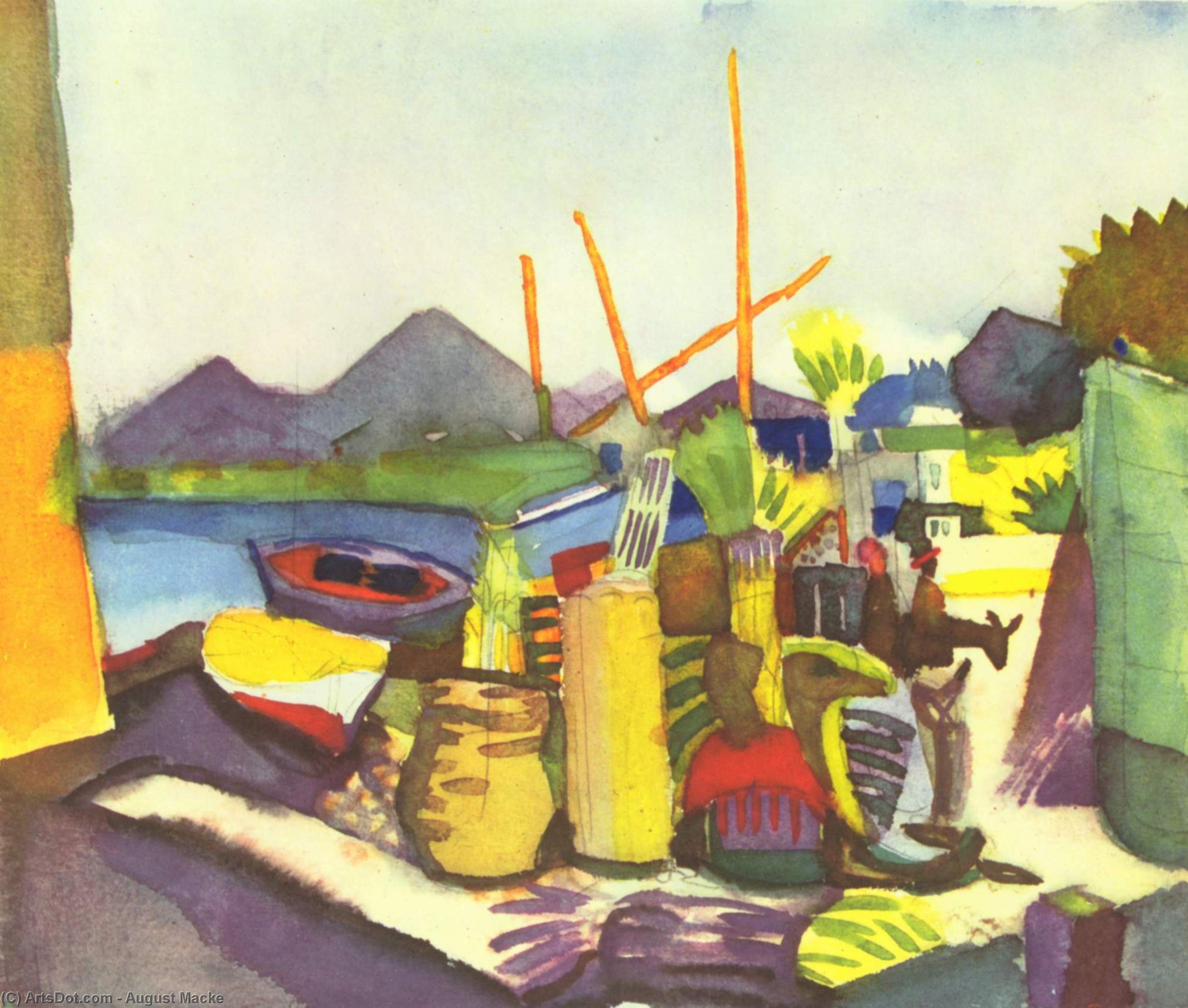 WikiOO.org - Enciclopedia of Fine Arts - Pictura, lucrări de artă August Macke - Landscape near Hammamet