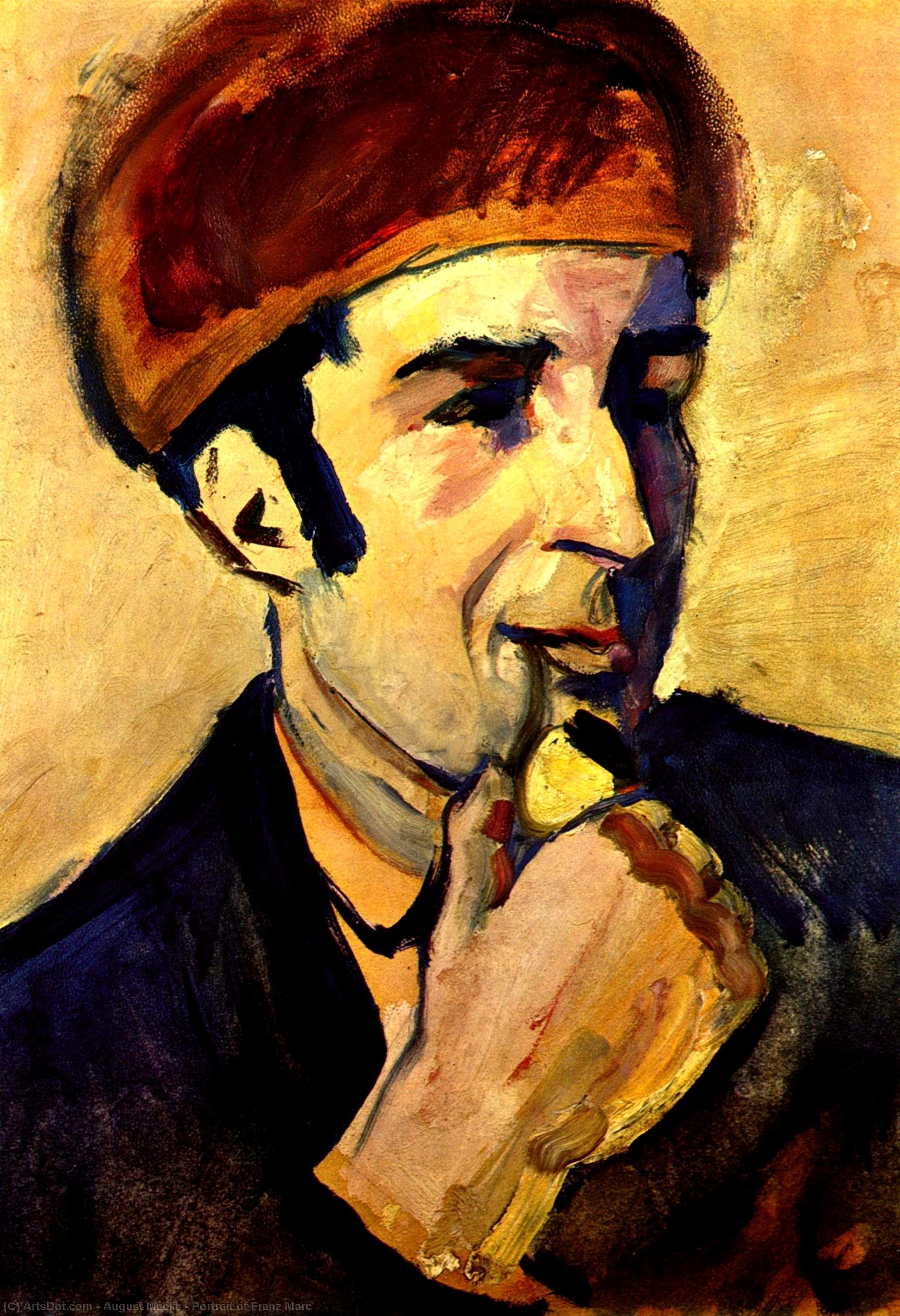 WikiOO.org - Enciclopédia das Belas Artes - Pintura, Arte por August Macke - Portrait of Franz Marc
