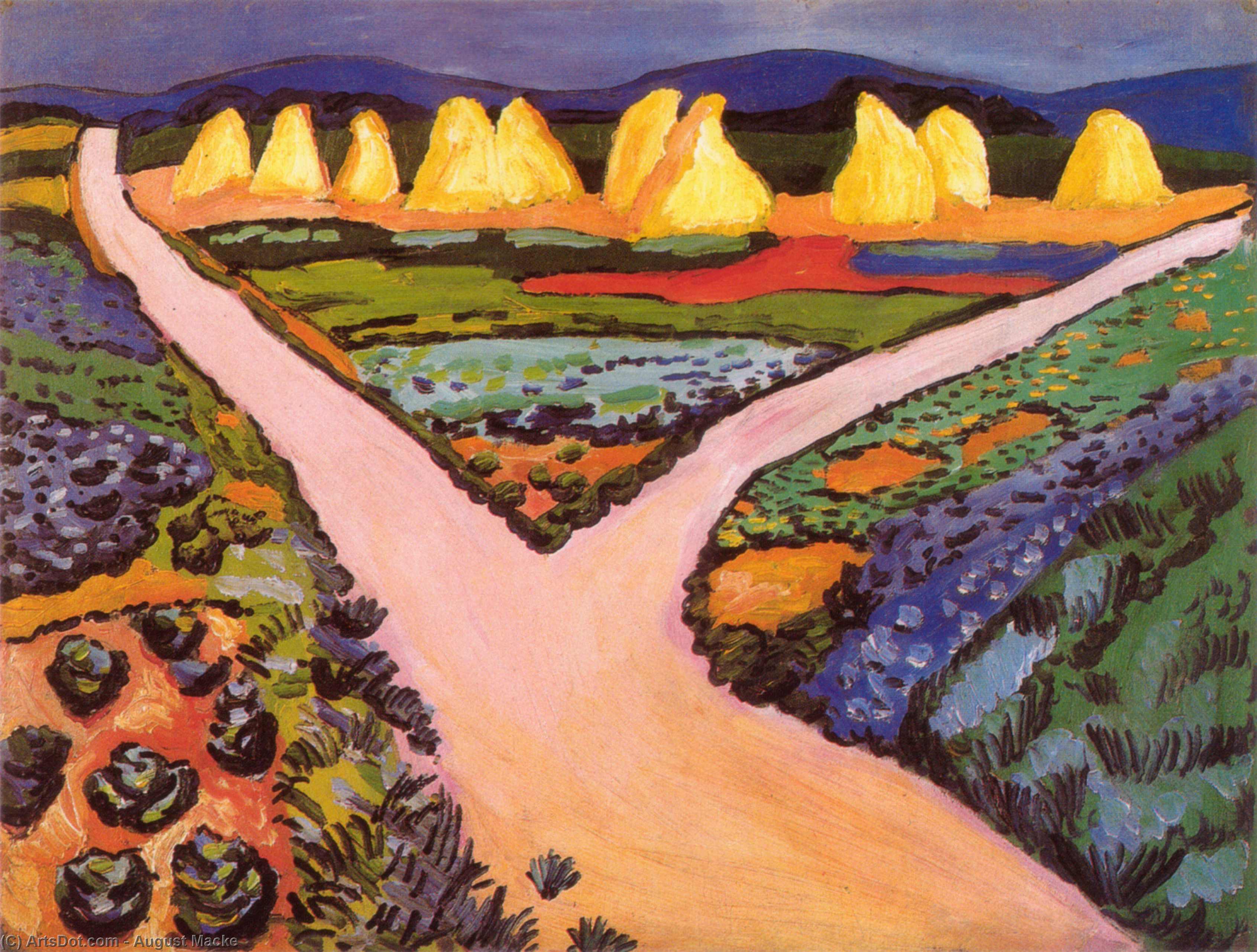 WikiOO.org - Enciclopédia das Belas Artes - Pintura, Arte por August Macke - Vegetable fields