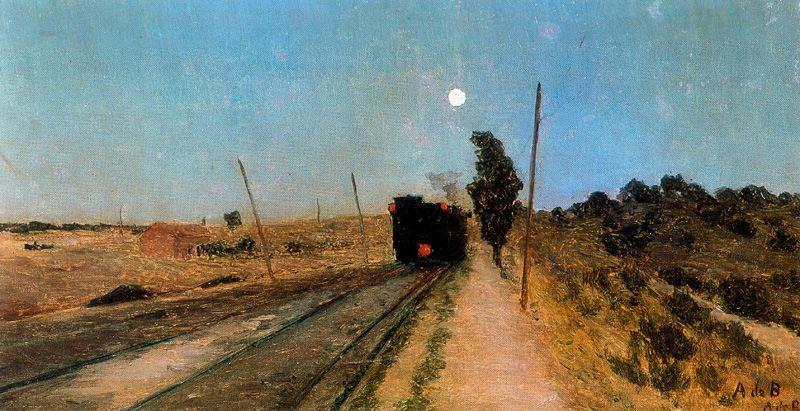 WikiOO.org - Encyclopedia of Fine Arts - Målning, konstverk Aureliano De Beruete Y Moret - Tren en la noche