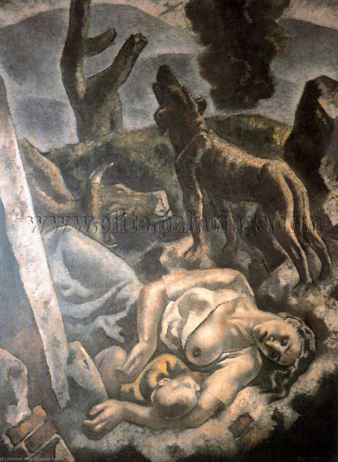 WikiOO.org - Enciclopedia of Fine Arts - Pictura, lucrări de artă Aurelio Arteta - La retaguardia