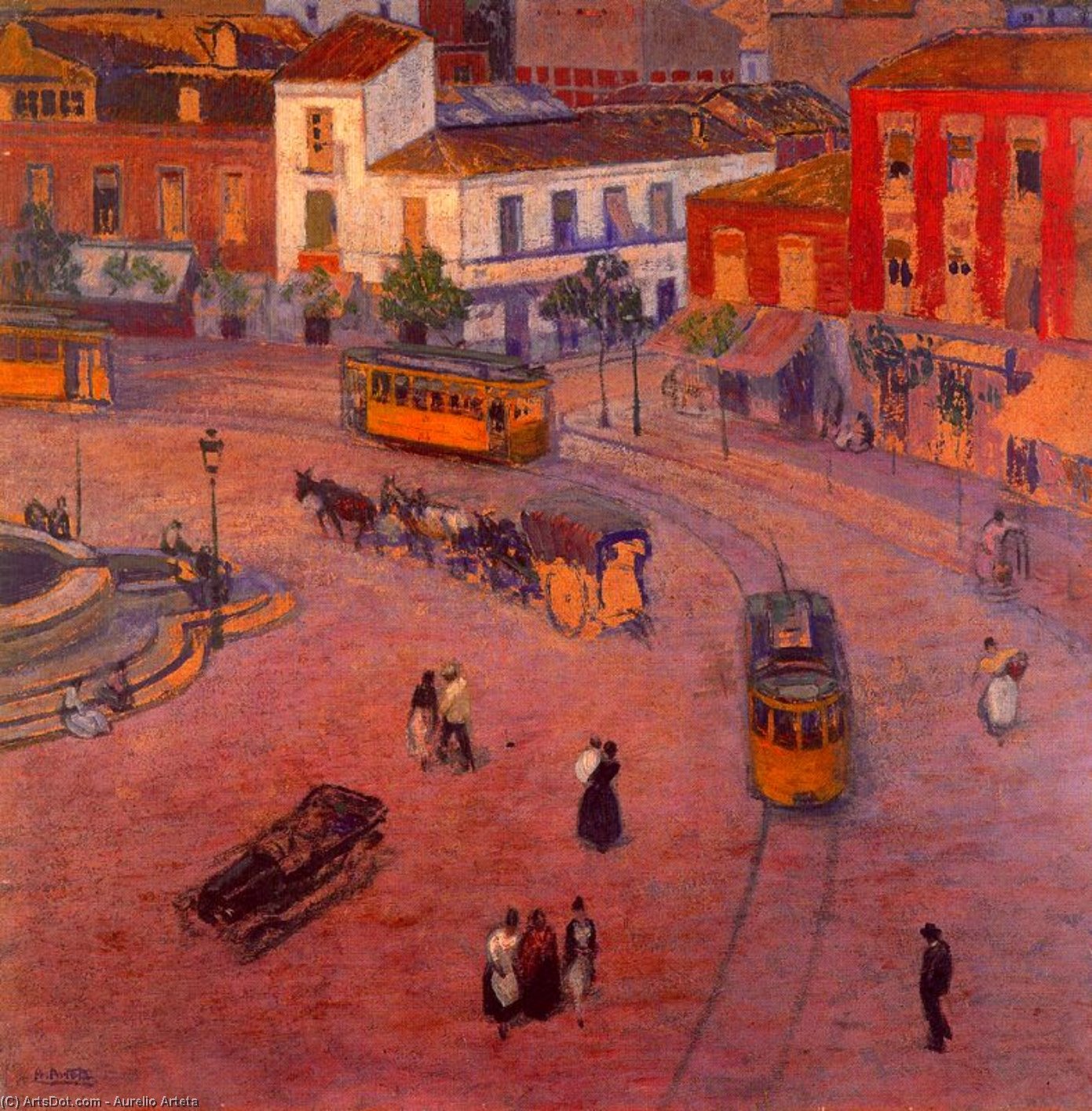WikiOO.org - Encyclopedia of Fine Arts - Lukisan, Artwork Aurelio Arteta - Plaza de Cuatro Caminos