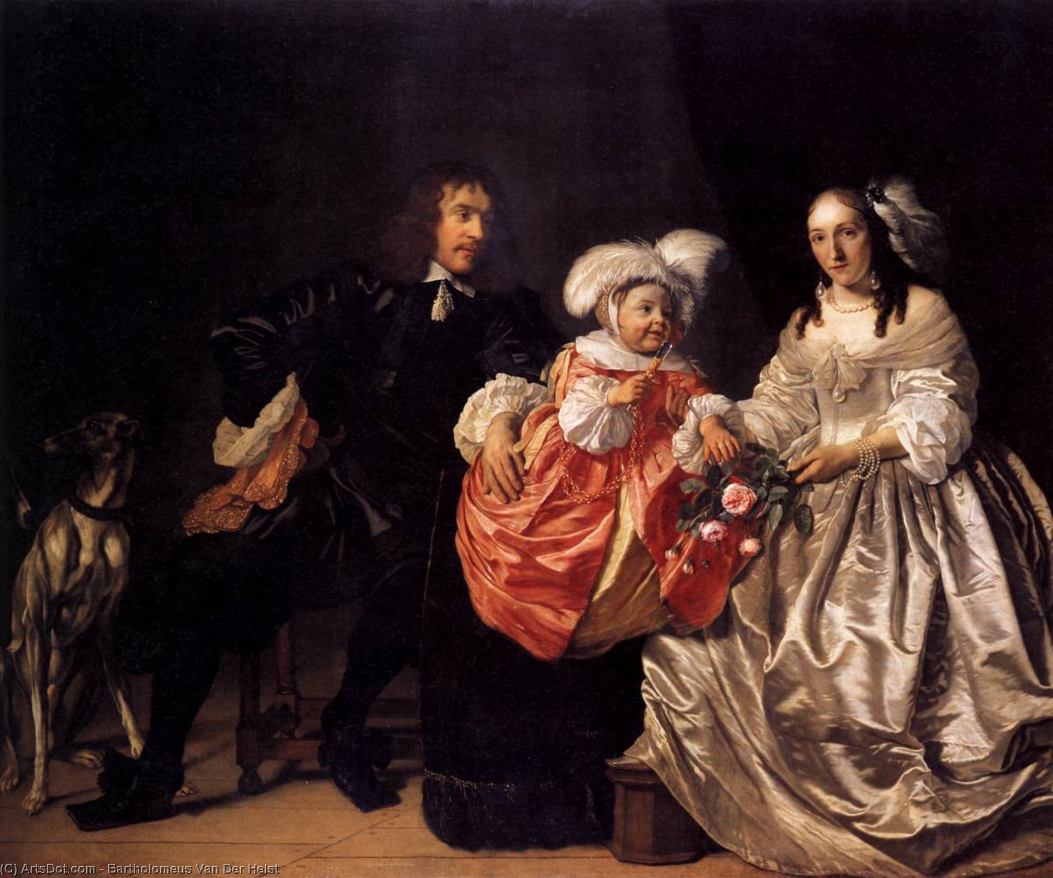 Wikioo.org - สารานุกรมวิจิตรศิลป์ - จิตรกรรม Bartholomeus Van Der Helst - Pieter Lucaszn van de Venne with Anna de Carpentier and Child
