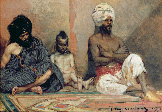Wikioo.org - The Encyclopedia of Fine Arts - Painting, Artwork by Jean-Joseph Constant (Benjamin-Constant) - Arabes assis