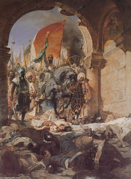 Wikioo.org - The Encyclopedia of Fine Arts - Painting, Artwork by Jean-Joseph Constant (Benjamin-Constant) - Entry of Mahomet II into Constantinople