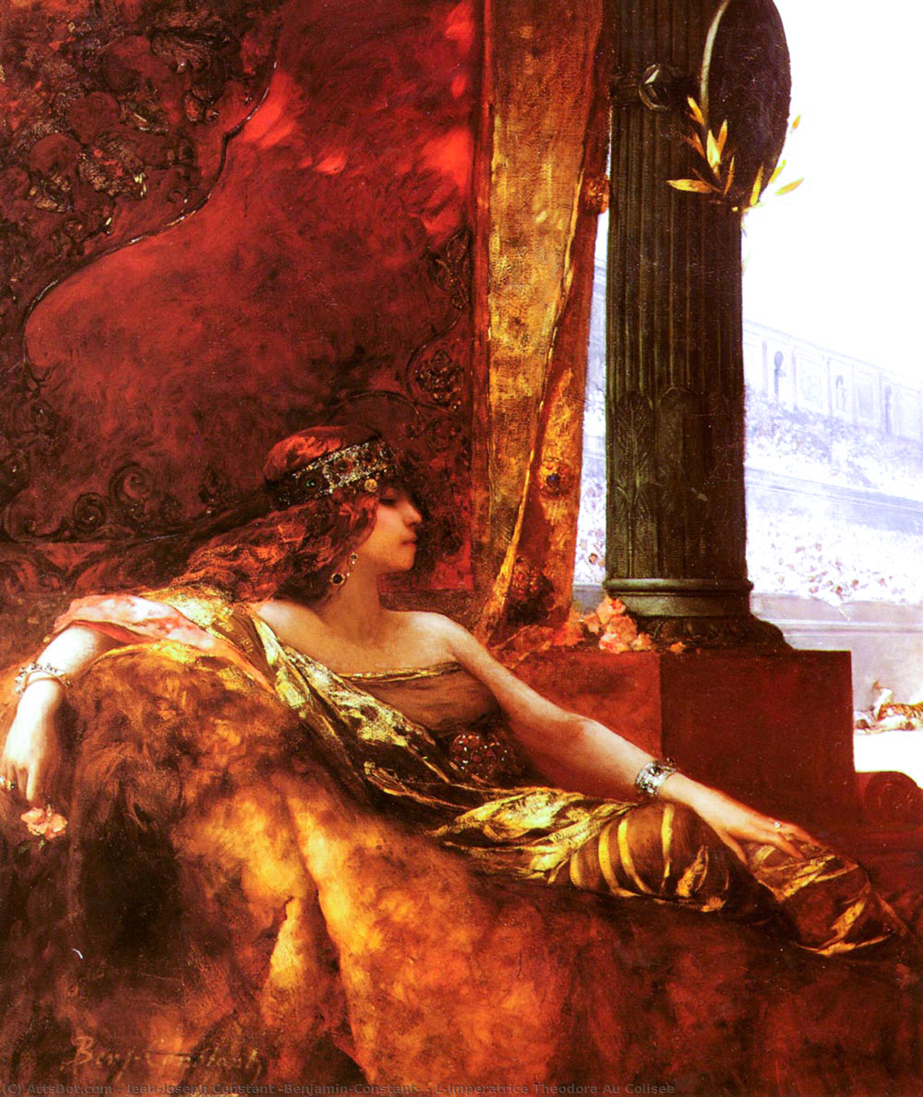 Wikioo.org - สารานุกรมวิจิตรศิลป์ - จิตรกรรม Jean-Joseph Constant (Benjamin-Constant) - L'Imperatrice Theodora Au Colisee