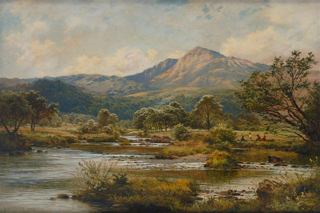 Wikioo.org - The Encyclopedia of Fine Arts - Painting, Artwork by Benjamin Williams Leader - A FINE SUMMERS DAY IN A WELSH VALLEY