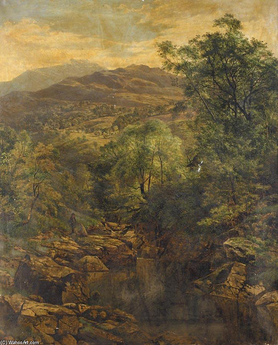 Wikioo.org - The Encyclopedia of Fine Arts - Painting, Artwork by Benjamin Williams Leader - A Quiet Pool in Glenfalloch
