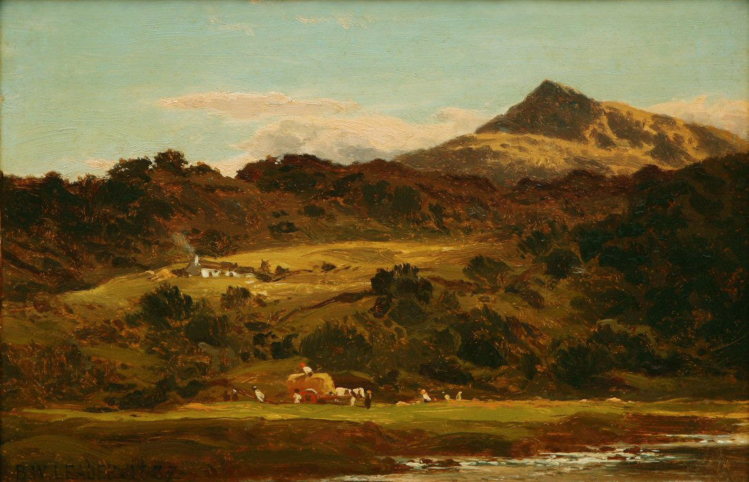 Wikioo.org - The Encyclopedia of Fine Arts - Painting, Artwork by Benjamin Williams Leader - MOEL SIABOD FROM THE LLUGWY BELOW CAPEL CURIG