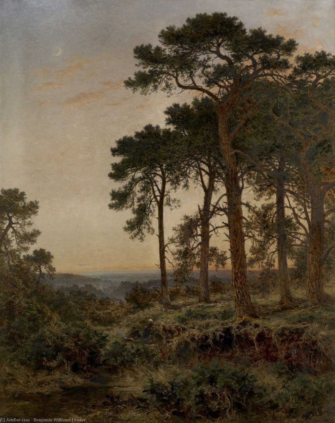 Wikioo.org - The Encyclopedia of Fine Arts - Painting, Artwork by Benjamin Williams Leader - THE EVENING HOUR
