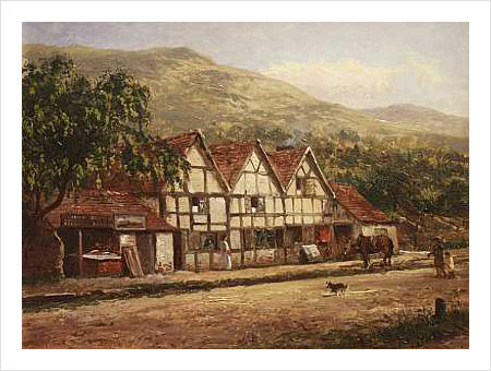 Wikioo.org - The Encyclopedia of Fine Arts - Painting, Artwork by Benjamin Williams Leader - THE OLD BLACKSMITH'S SHOP, GREAT MALVERN