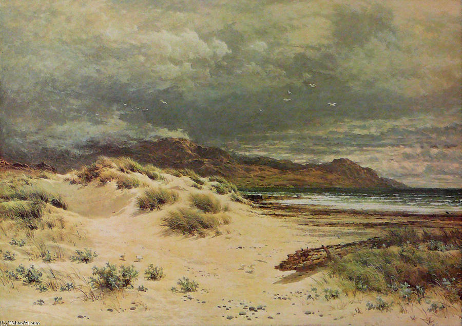 Wikioo.org - The Encyclopedia of Fine Arts - Painting, Artwork by Benjamin Williams Leader - THE SANDY MARGIN OF THE BEACH