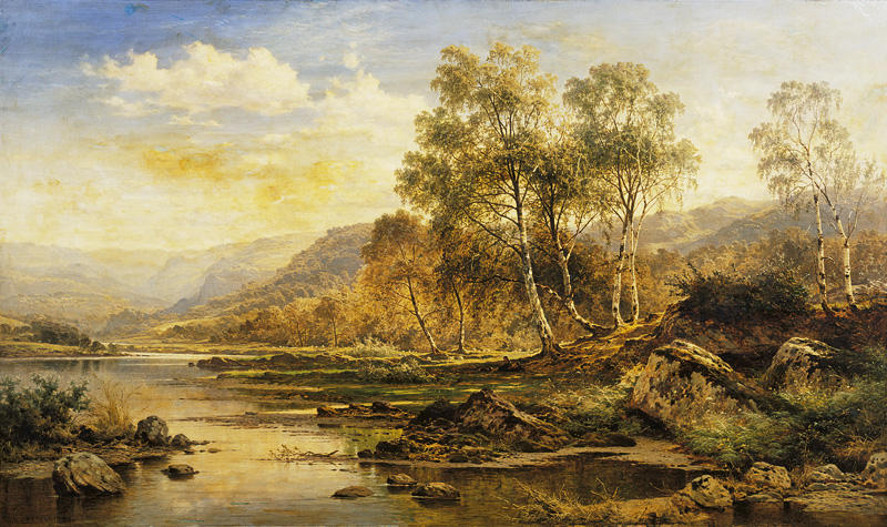 Wikioo.org - The Encyclopedia of Fine Arts - Painting, Artwork by Benjamin Williams Leader - THE VALLEY OF THE LLUGWY
