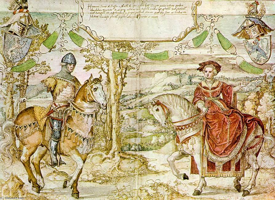 WikiOO.org - Encyclopedia of Fine Arts - Lukisan, Artwork Bernaert Van Orley - Count Henry I of Nassau with his Bride