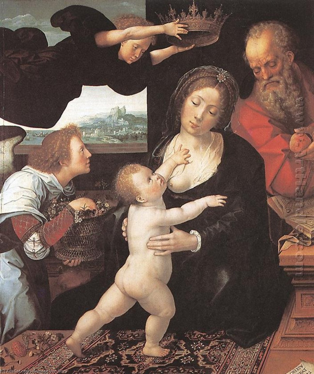 Wikioo.org - The Encyclopedia of Fine Arts - Painting, Artwork by Bernaert Van Orley - Holy Family 1522