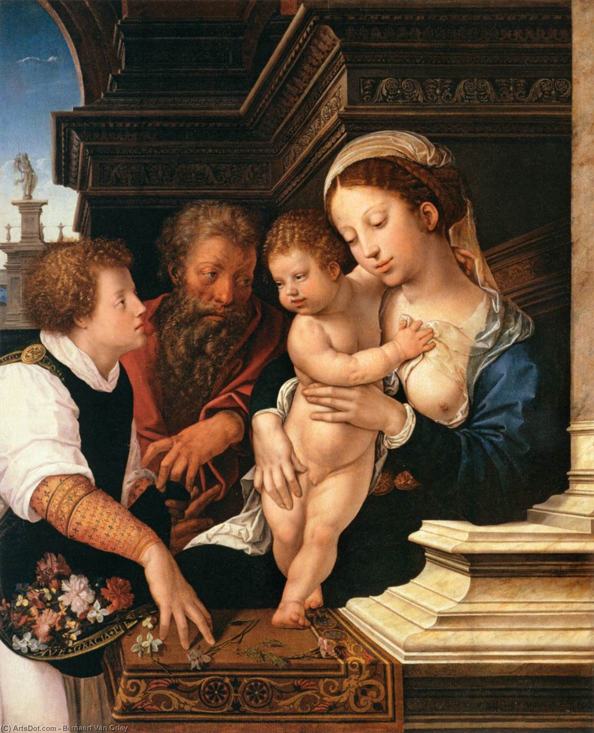 Wikioo.org - The Encyclopedia of Fine Arts - Painting, Artwork by Bernaert Van Orley - Holy Family