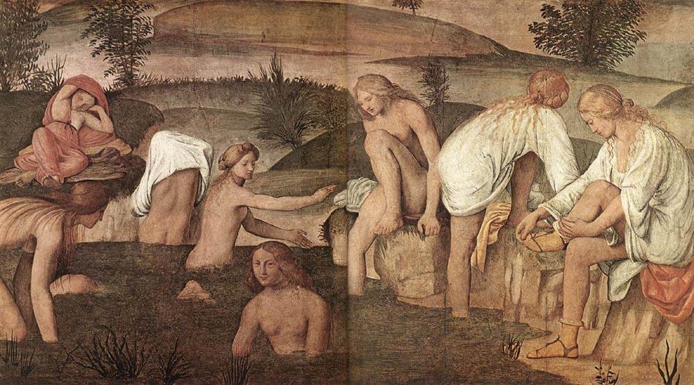 Wikioo.org - The Encyclopedia of Fine Arts - Painting, Artwork by Bernardino Luini - Girl Bathing