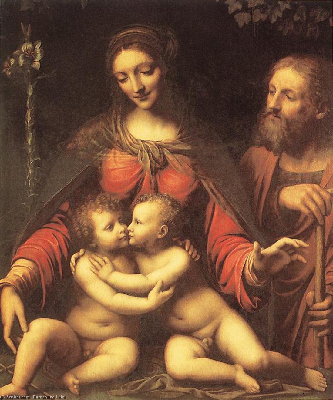 WikiOO.org - Encyclopedia of Fine Arts - Lukisan, Artwork Bernardino Luini - Holy Family with the Infant St John