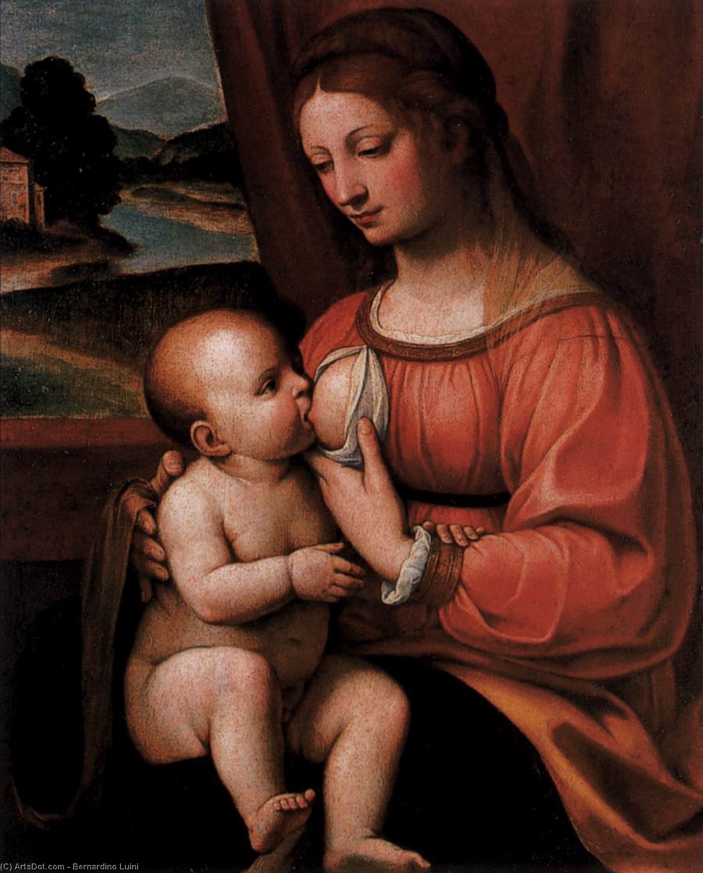 WikiOO.org - Enciclopédia das Belas Artes - Pintura, Arte por Bernardino Luini - Nursing Madonna