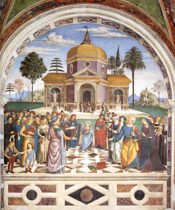 Wikioo.org - The Encyclopedia of Fine Arts - Painting, Artwork by Bernardino Di Betto (Pintoricchio) - Christ among the Doctors