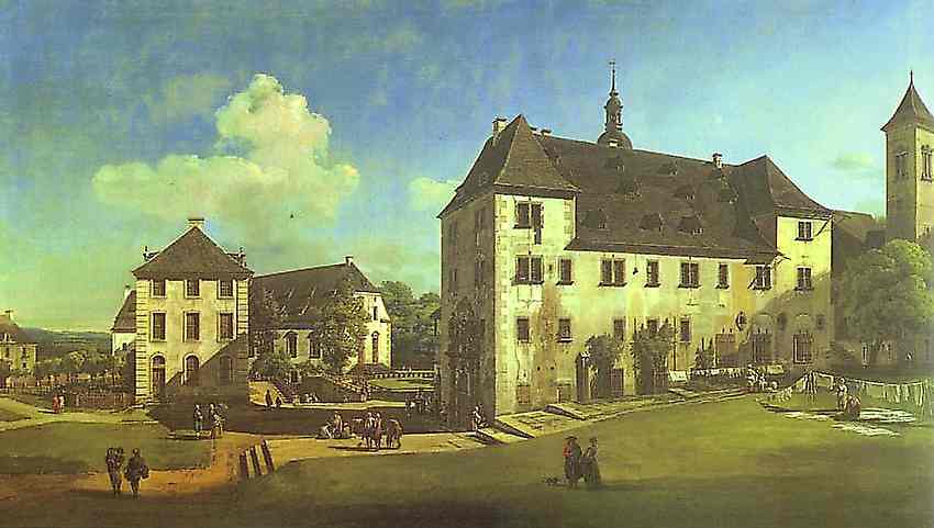 WikiOO.org - 百科事典 - 絵画、アートワーク Bernardo Bellotto - 南からKoningsteinで城の中庭