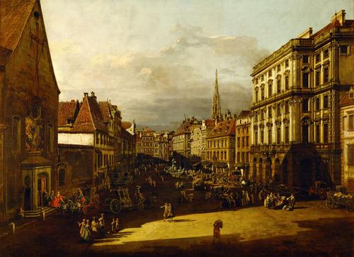 WikiOO.org - 백과 사전 - 회화, 삽화 Bernardo Bellotto - Der Mehlmarkt in Wien