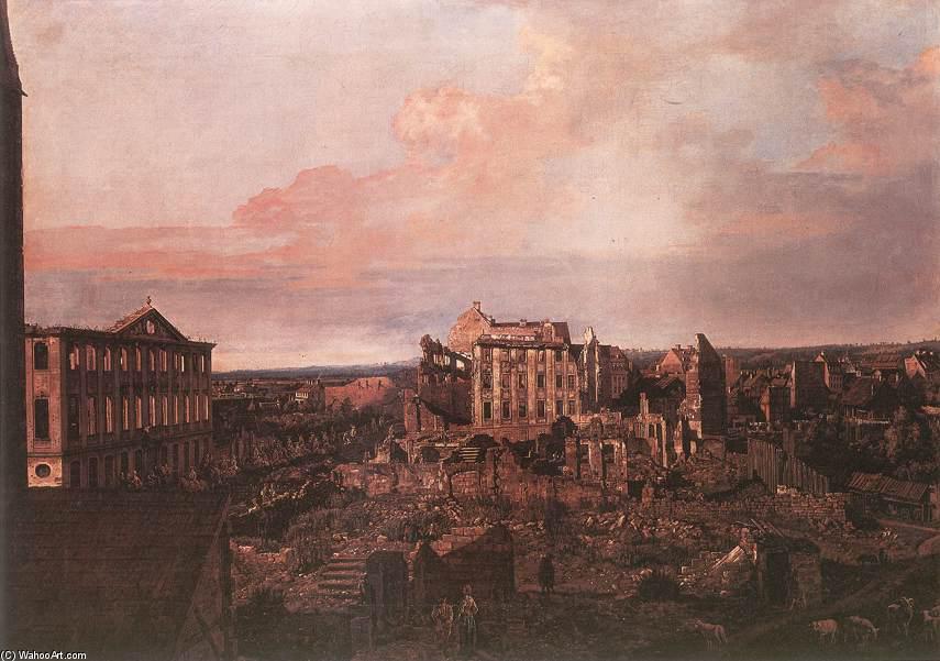 WikiOO.org - Encyclopedia of Fine Arts - Maľba, Artwork Bernardo Bellotto - Dresden, the Ruins of the Pirnaische Vorstadt