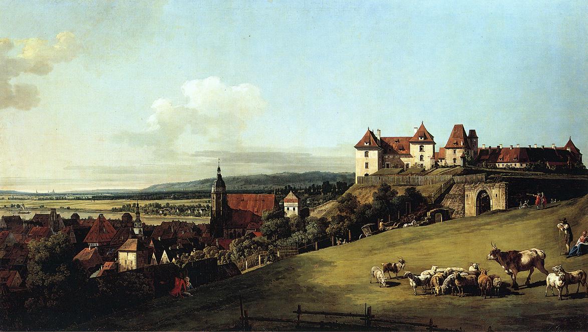 Wikioo.org - The Encyclopedia of Fine Arts - Painting, Artwork by Bernardo Bellotto - Fortress of Sonnenstein above Pirna