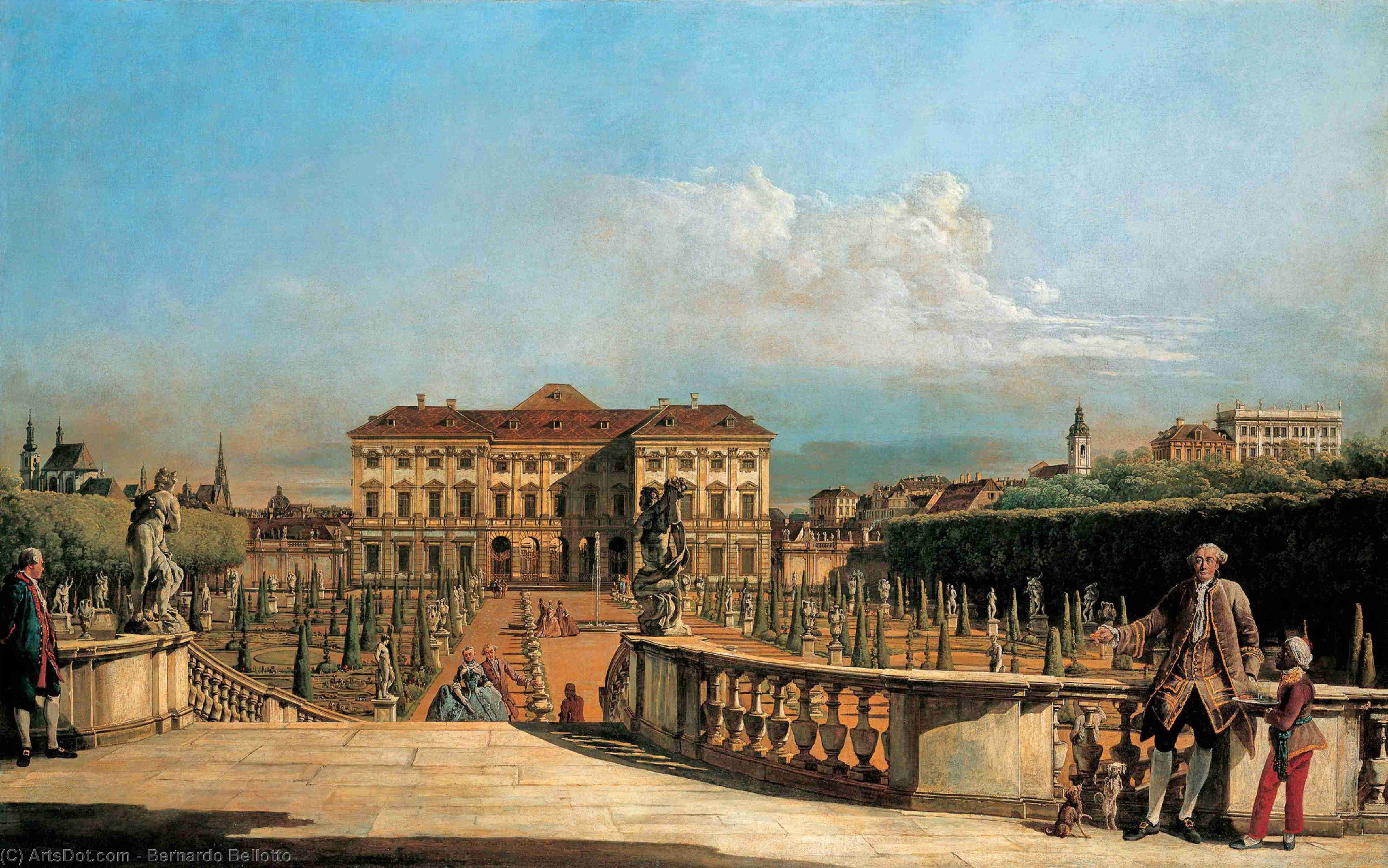 Wikioo.org - The Encyclopedia of Fine Arts - Painting, Artwork by Bernardo Bellotto - Liechtenstein Garden Palace, garden side